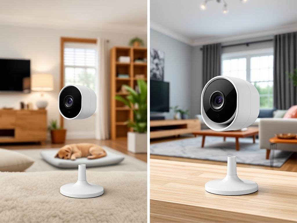 YI Home Camera 2er-Set in verschiedenen Räumen eines Hauses