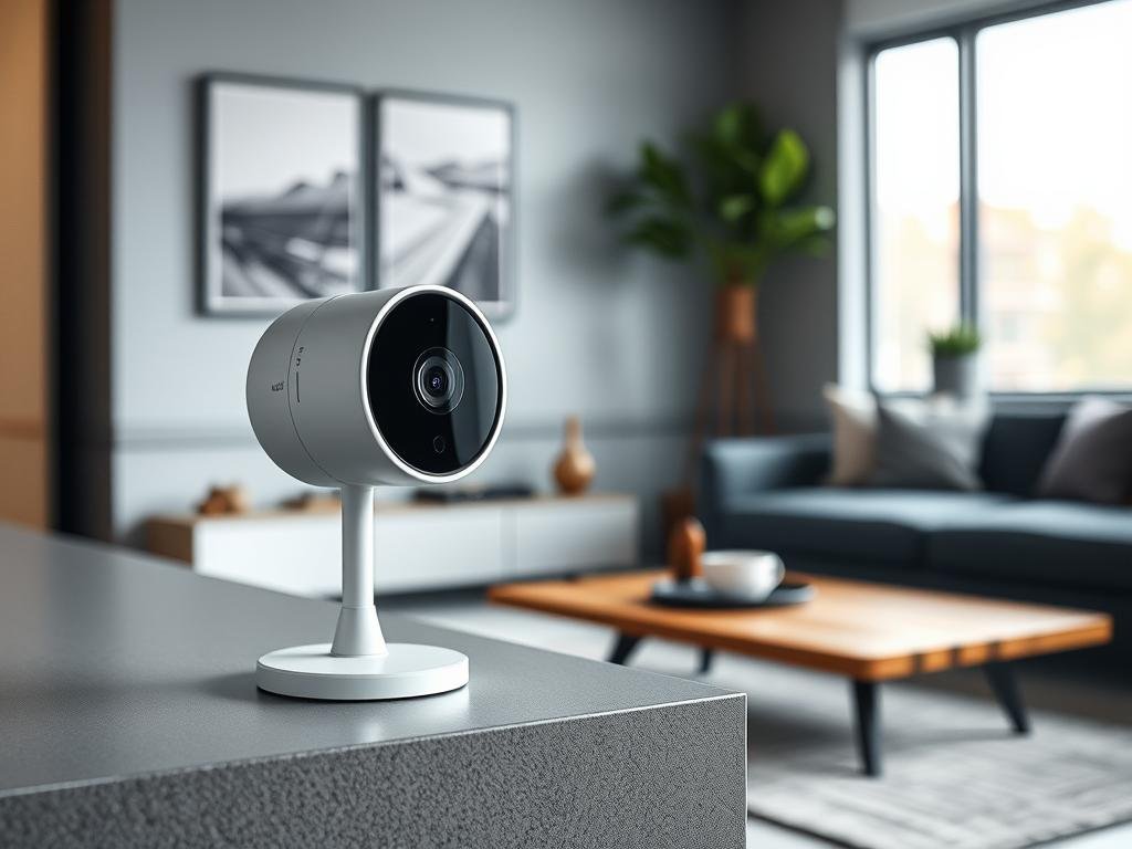 eufy Security Indoor Cam S350 mit 4K-Auflösung in einem modernen Wohnzimmer